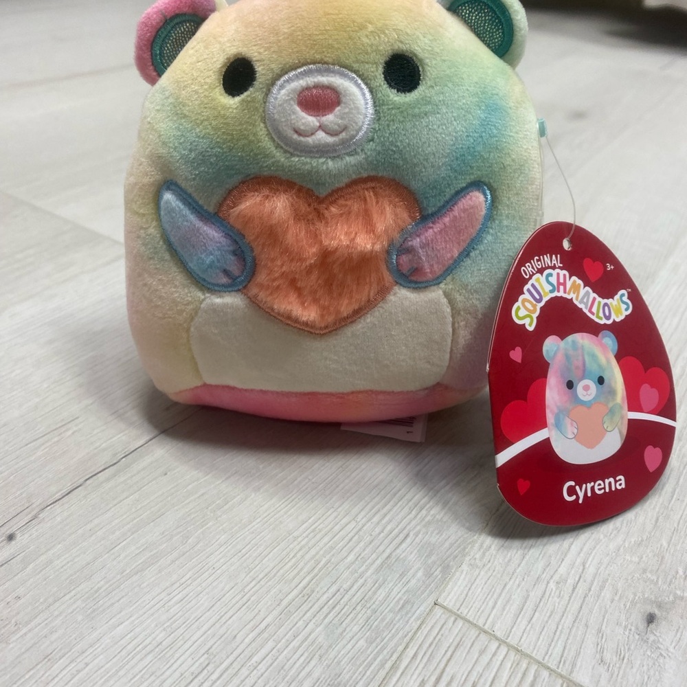 Squishmallows Cyrena Rainbow Heart Plush